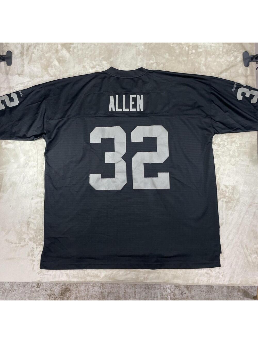 Reebok NFL Oakland Raiders Marcus Allen #32 Throwback Jersey Black Mens 4XL 1985